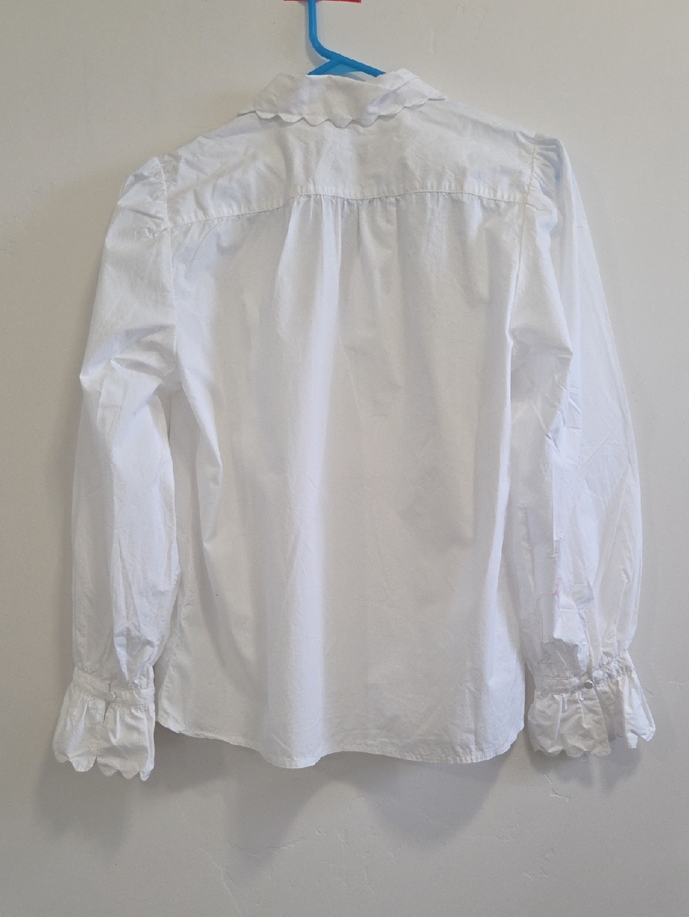 J. Crew White Pintuck Tie-Neck Blouse - Picture 8 of 9